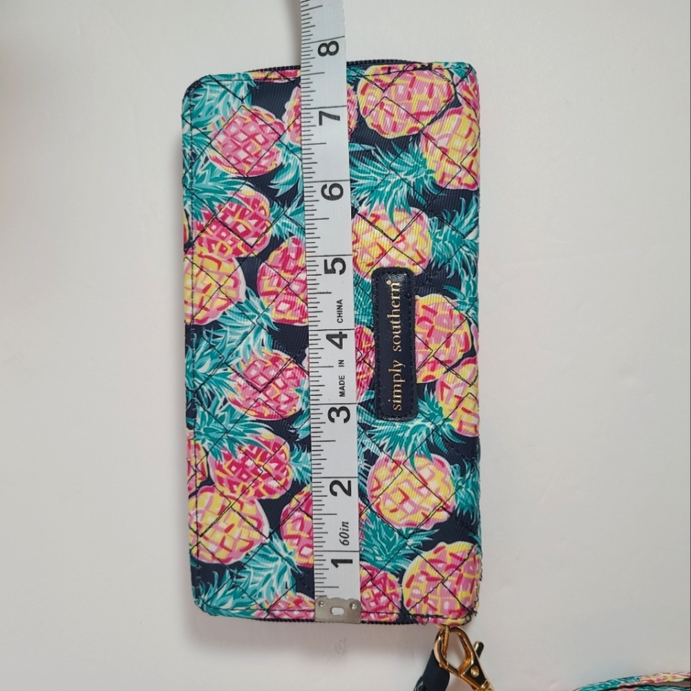 Simply Southern Pineapple Print Quilted Wallet - Pink and Blue - Picture 5 of 6